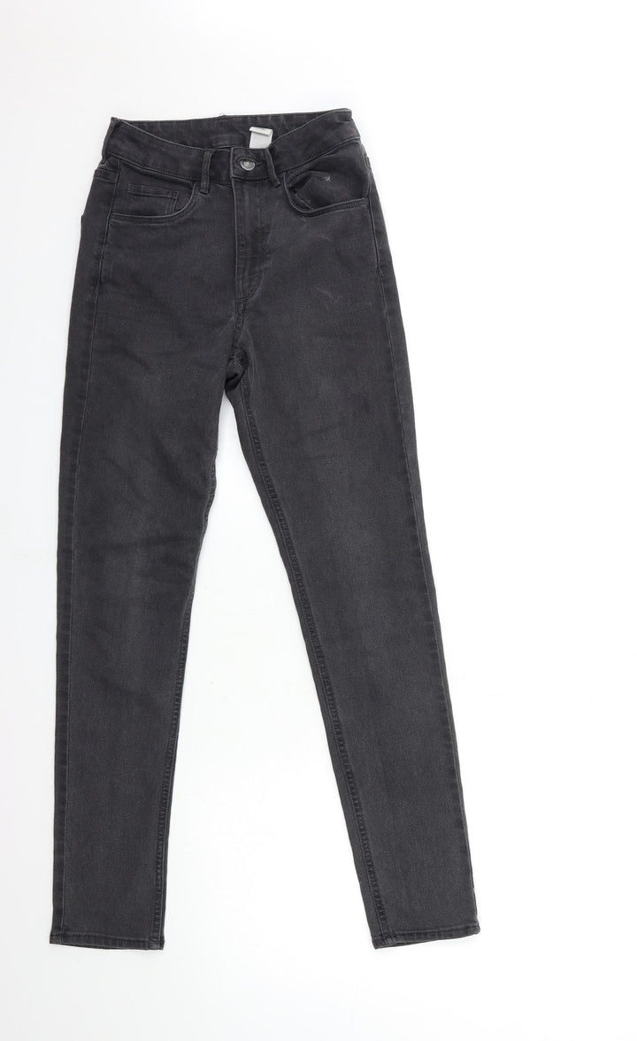 H&M Womens Black  Denim Skinny Jeans Size 25 in L26 in