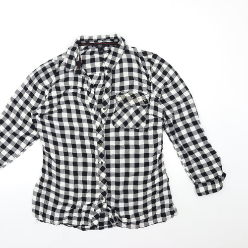 F&F Womens Black Check  Basic Blouse Size 12