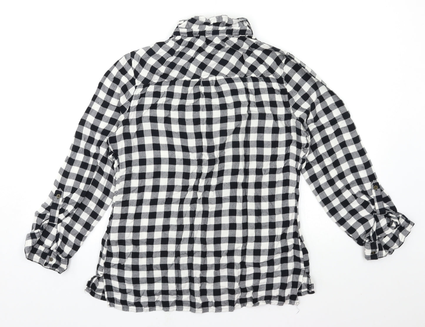 F&F Womens Black Check  Basic Blouse Size 12