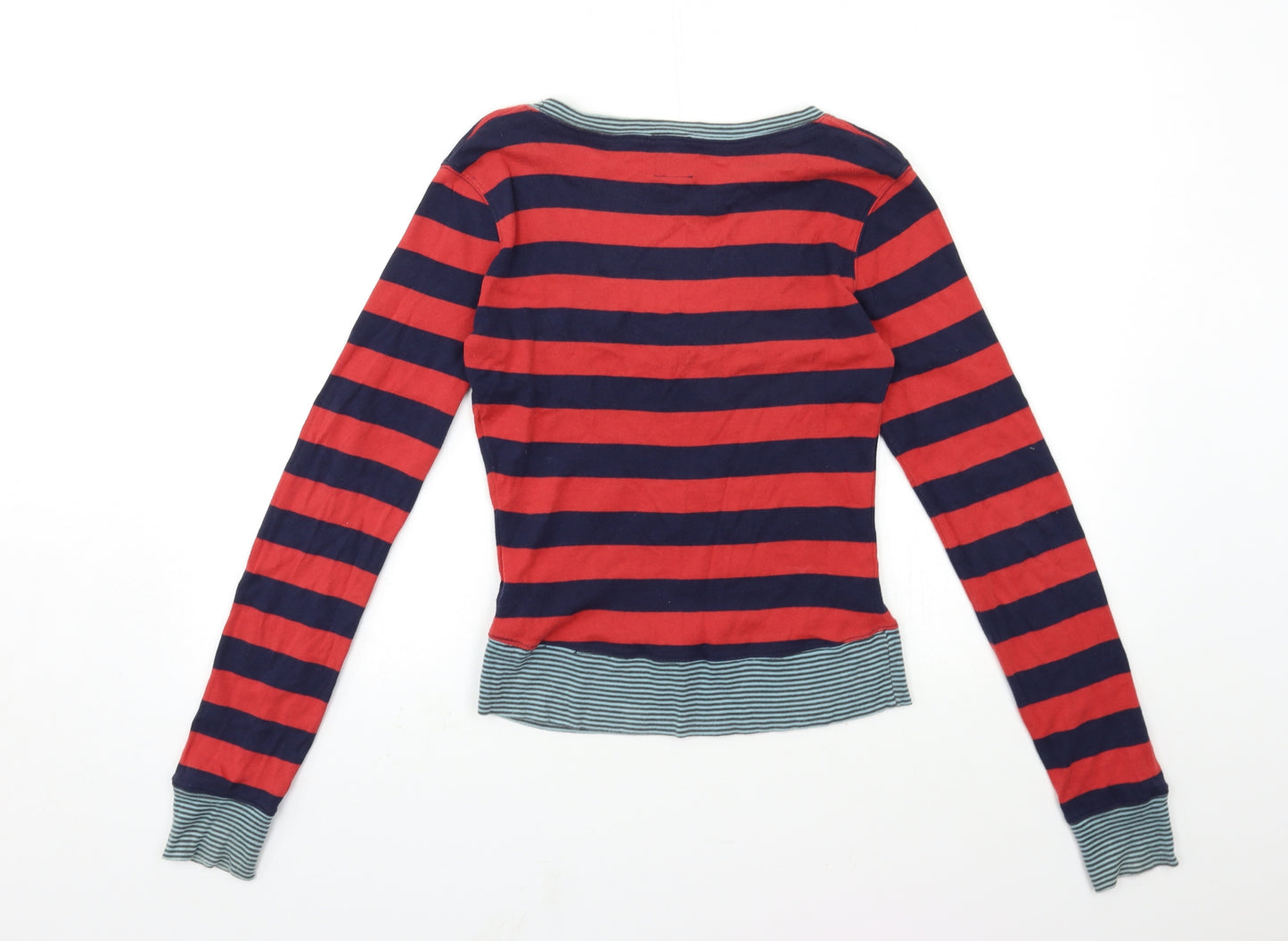 Only Womens Red Striped  Basic T-Shirt Size S