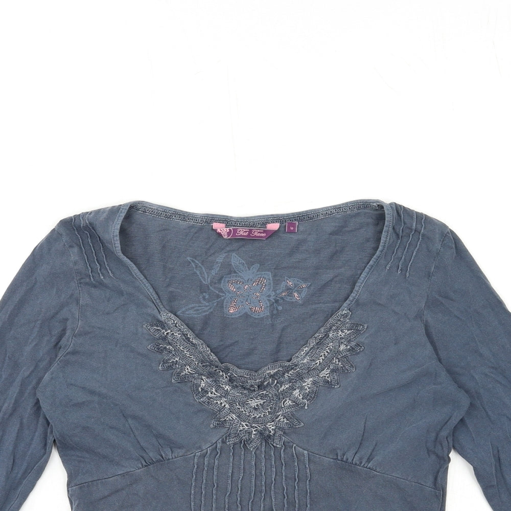 TOO FACED Womens Grey   Basic T-Shirt Size 10