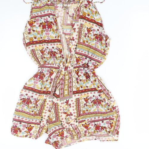 H&M coachella Womens Multicoloured Floral  Jumpsuit One-Piece Size 6
