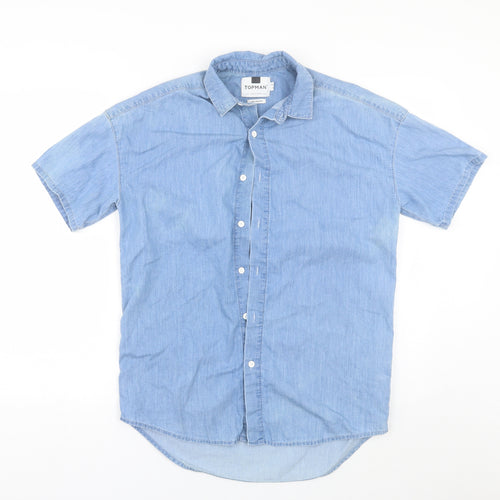 Topman Mens Blue    Button-Up Size S