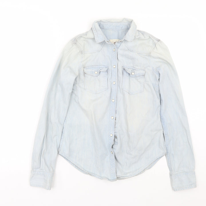 Hollister Womens Blue Basic Button-Up Size XS