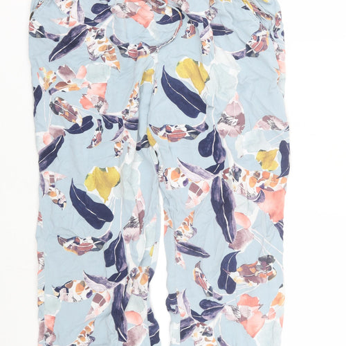 Preworn Womens Blue Floral  Capri Trousers Size L L23 in