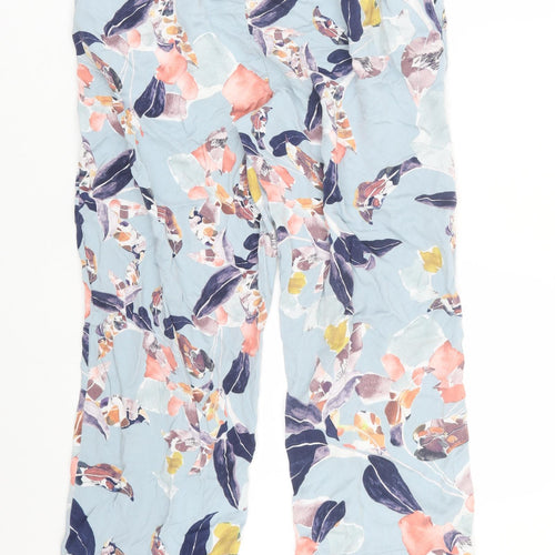 Preworn Womens Blue Floral  Capri Trousers Size L L23 in