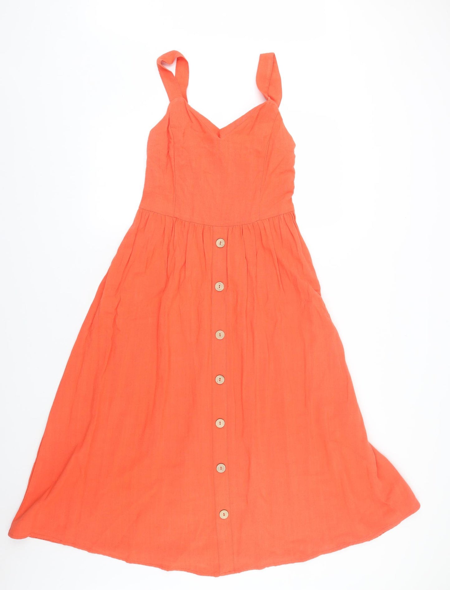 New Look Womens Orange   Tank Dress  Size 10