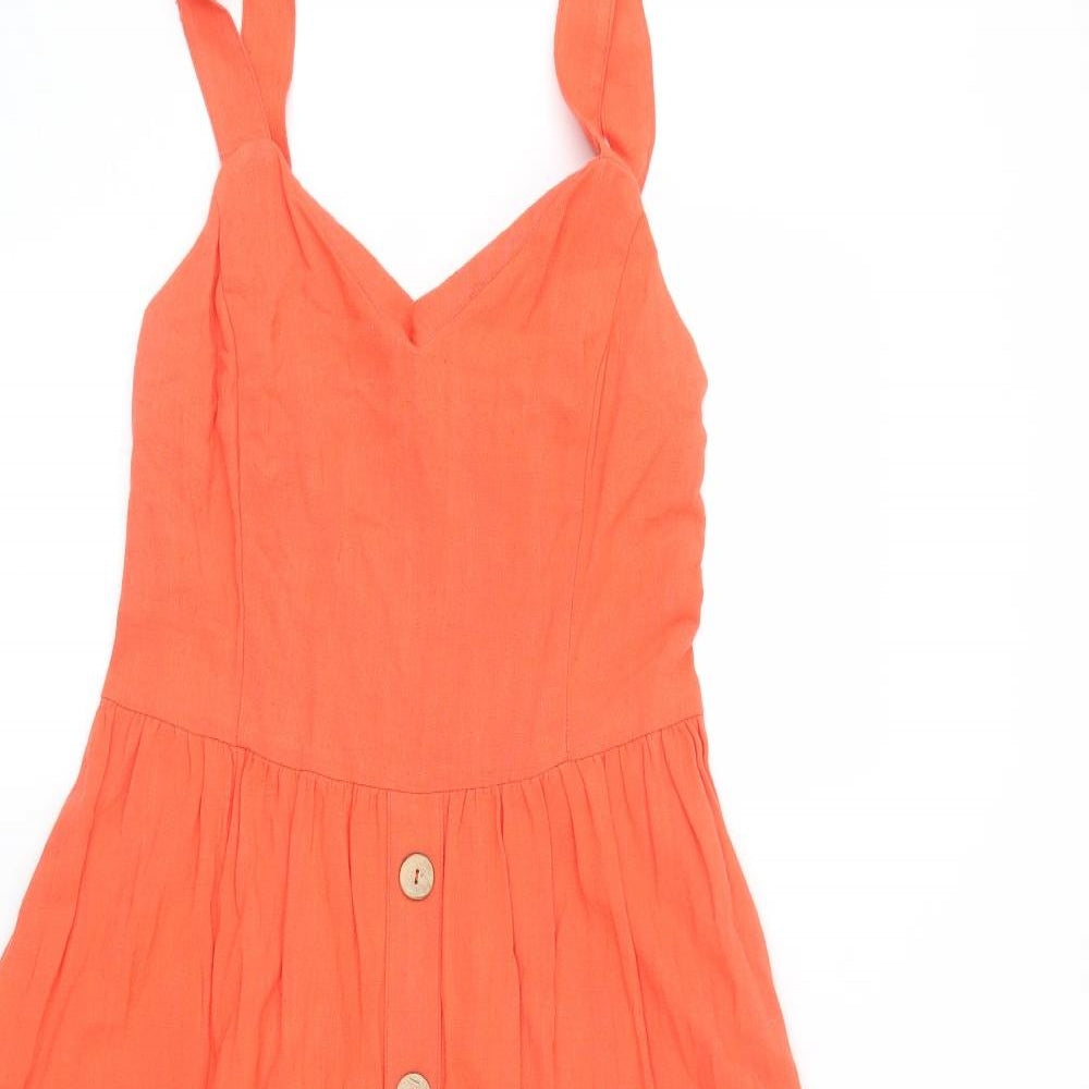 New Look Womens Orange   Tank Dress  Size 10
