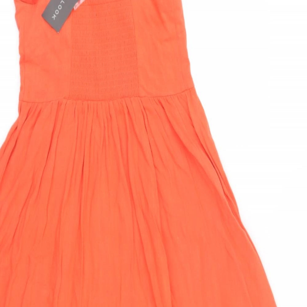 New Look Womens Orange   Tank Dress  Size 10