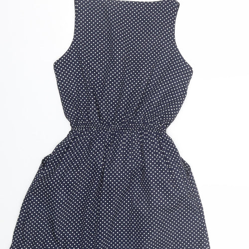 Kela loves london Womens Blue Polka Dot  Tank Dress  Size 10