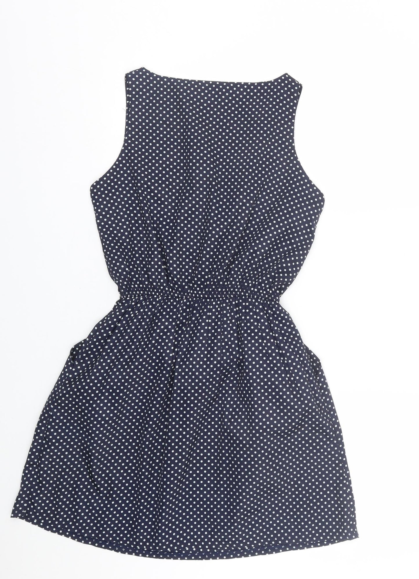 Kela loves london Womens Blue Polka Dot  Tank Dress  Size 10
