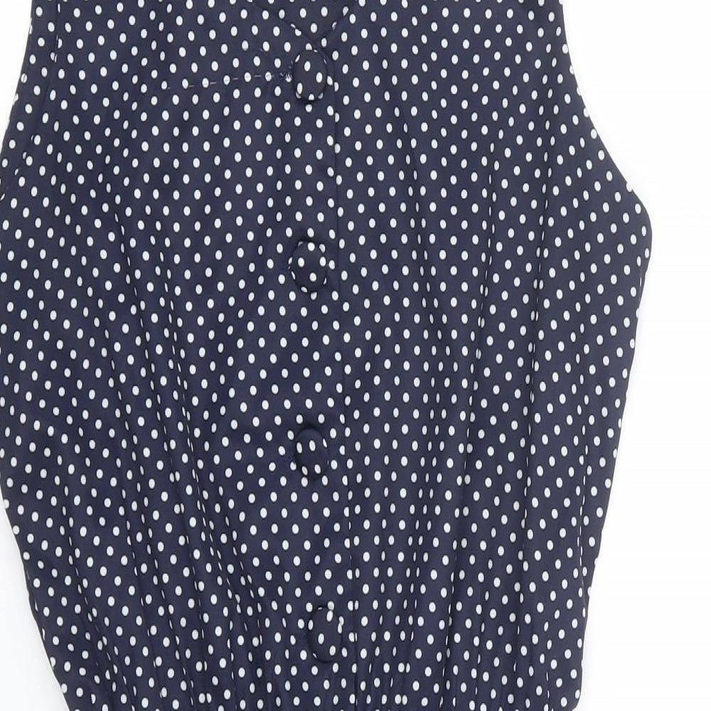 Kela loves london Womens Blue Polka Dot  Tank Dress  Size 10