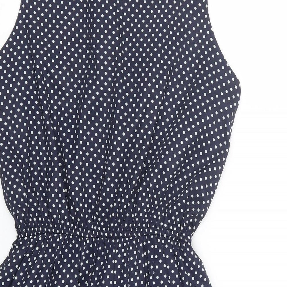 Kela loves london Womens Blue Polka Dot  Tank Dress  Size 10