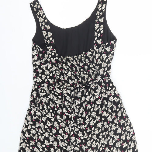 New Look Womens Black Floral  Tank Dress  Size 12