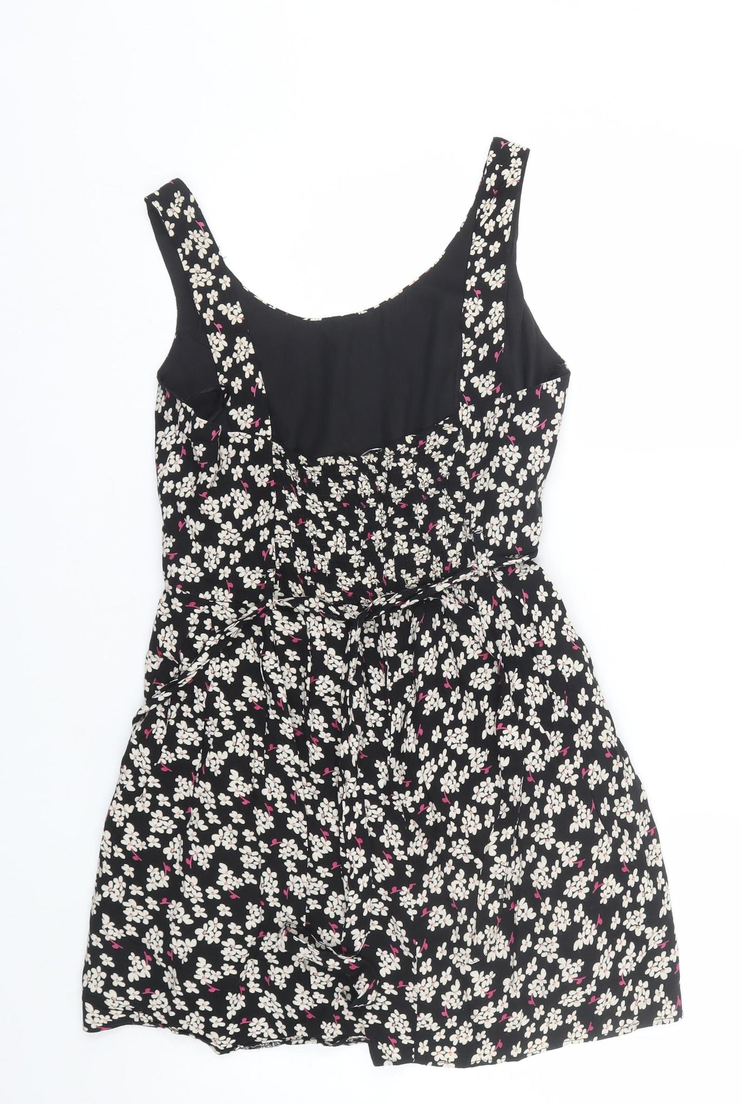 New Look Womens Black Floral  Tank Dress  Size 12