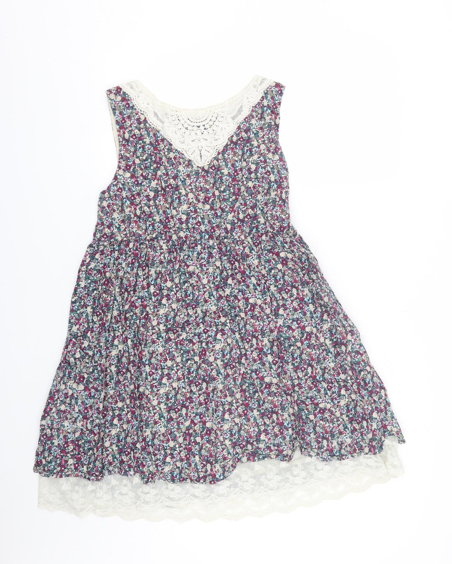 New Look Womens Multicoloured Floral  Tank Dress  Size 12