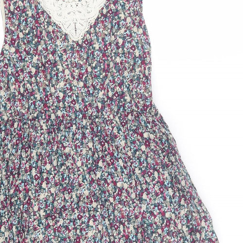 New Look Womens Multicoloured Floral  Tank Dress  Size 12