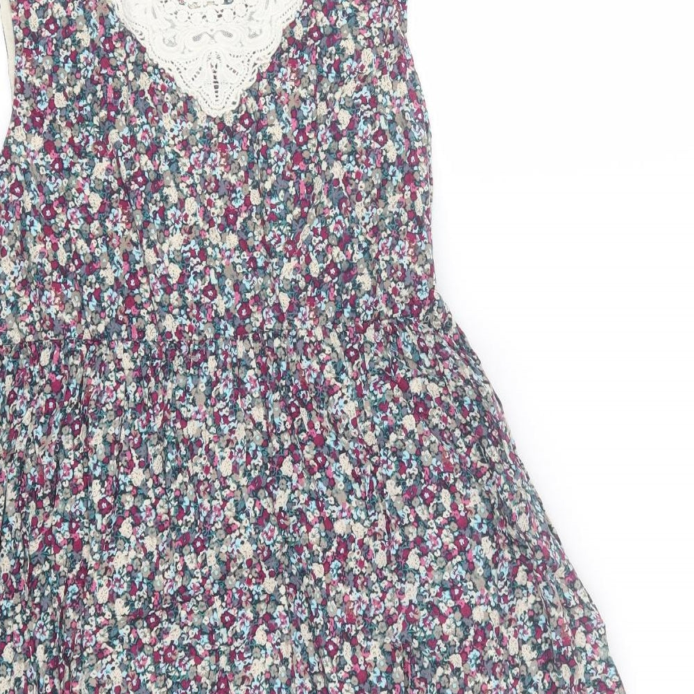 New Look Womens Multicoloured Floral  Tank Dress  Size 12