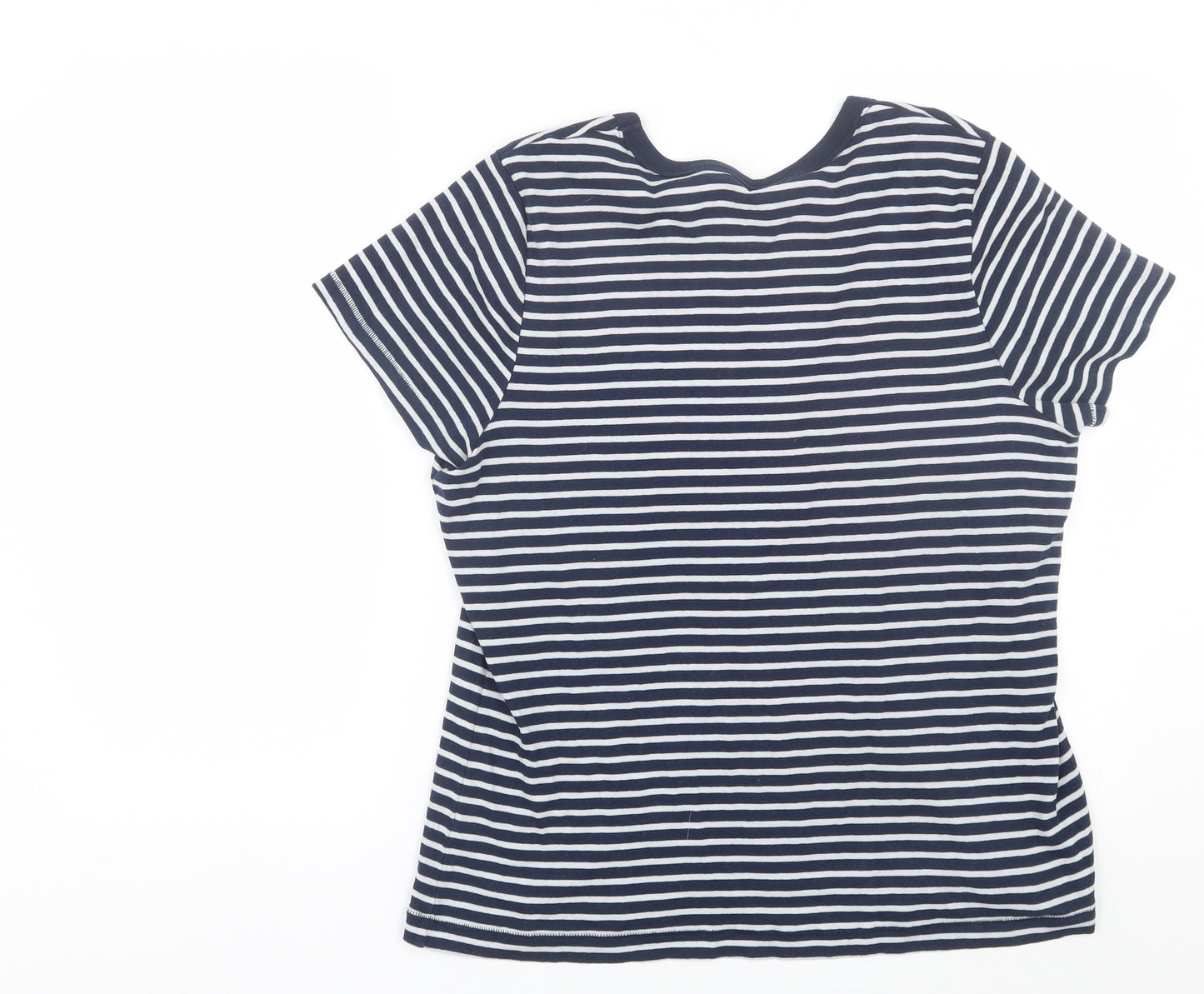 TU Womens Blue Striped  Basic T-Shirt Size 20
