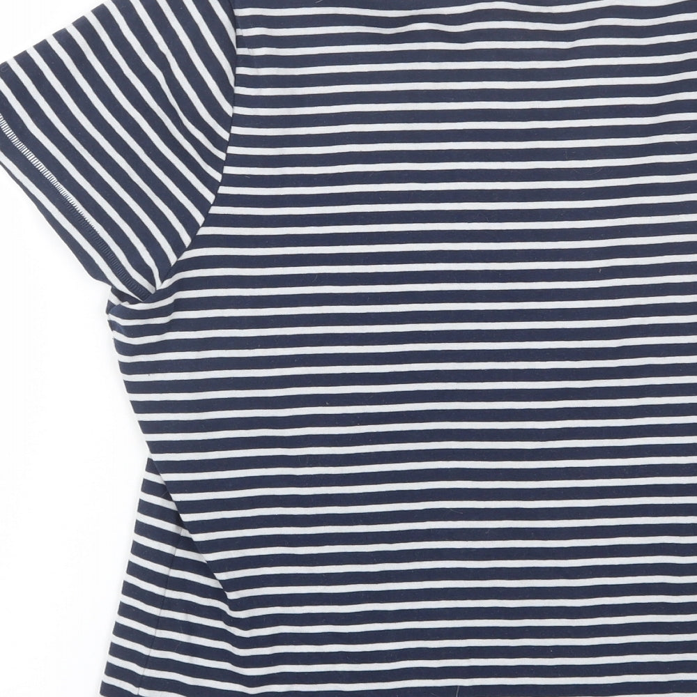TU Womens Blue Striped  Basic T-Shirt Size 20