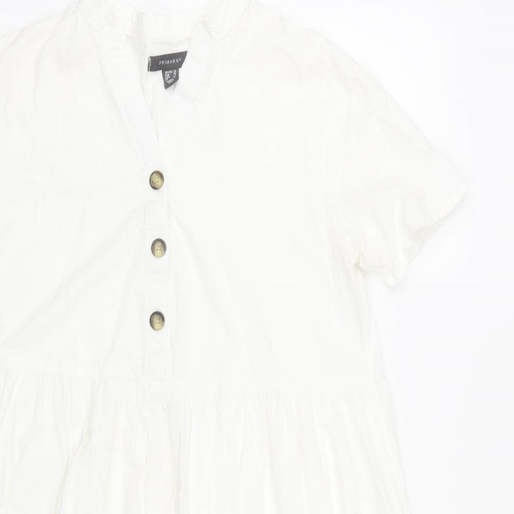 Primark Womens White   T-Shirt Dress  Size 12