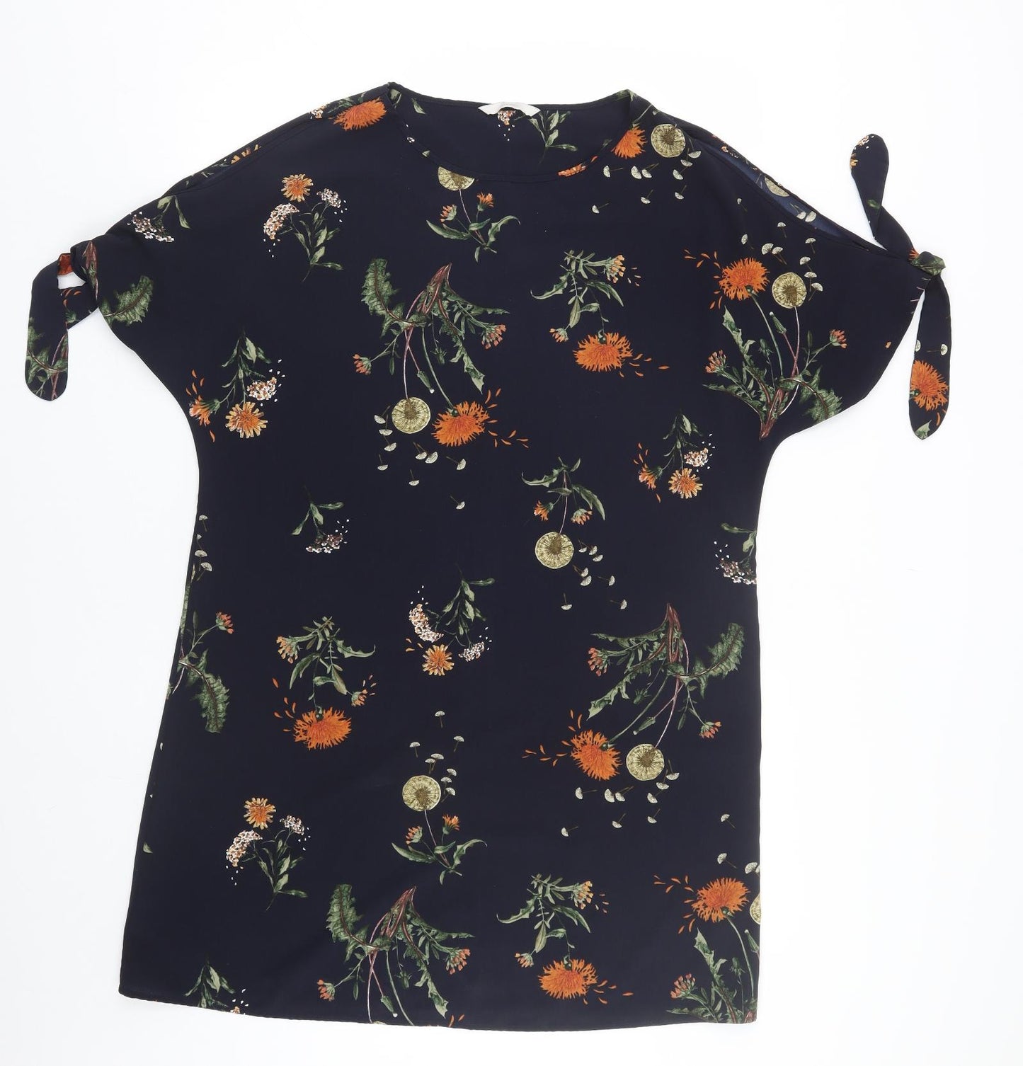 George Womens Black Floral  T-Shirt Dress  Size 14