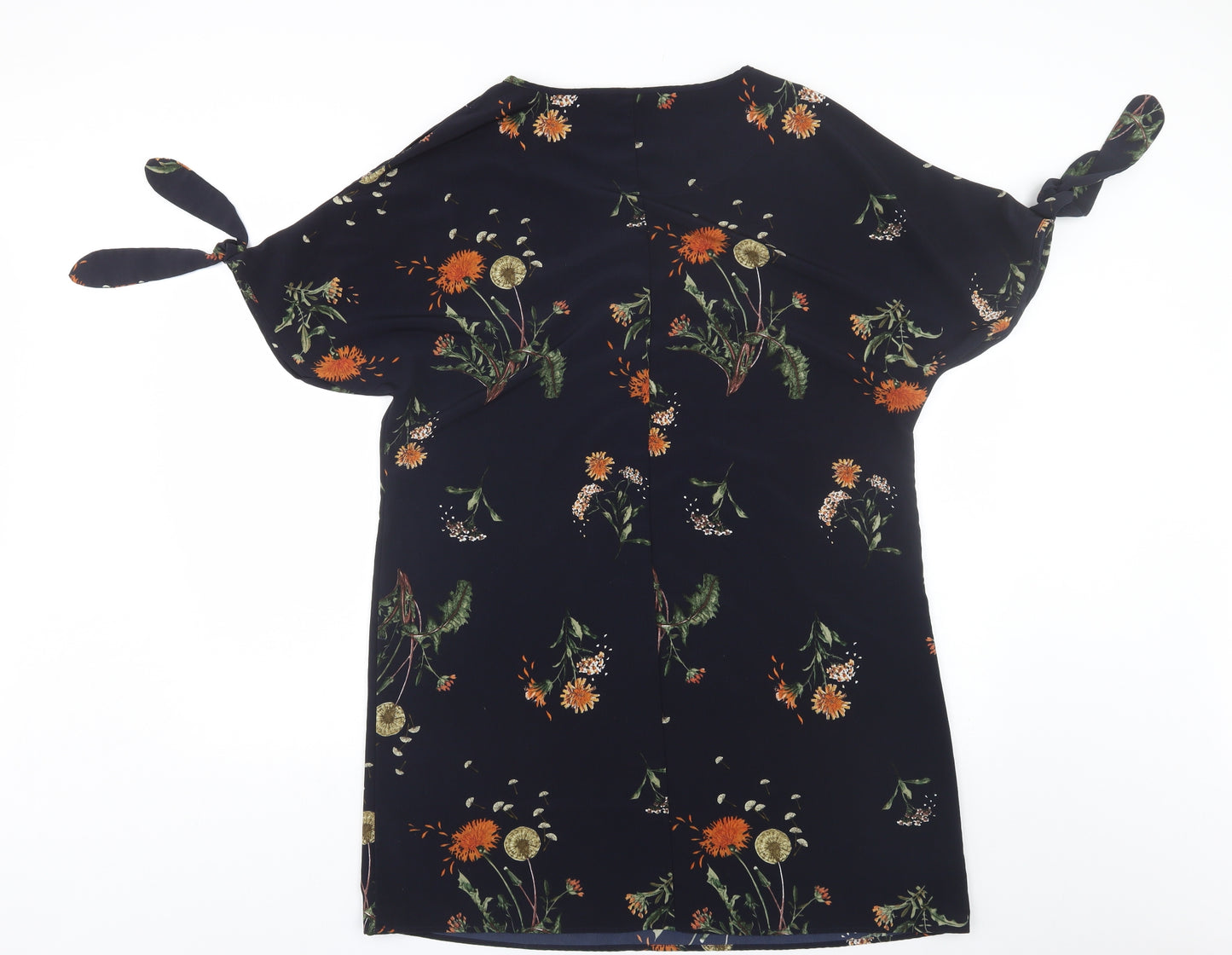 George Womens Black Floral  T-Shirt Dress  Size 14