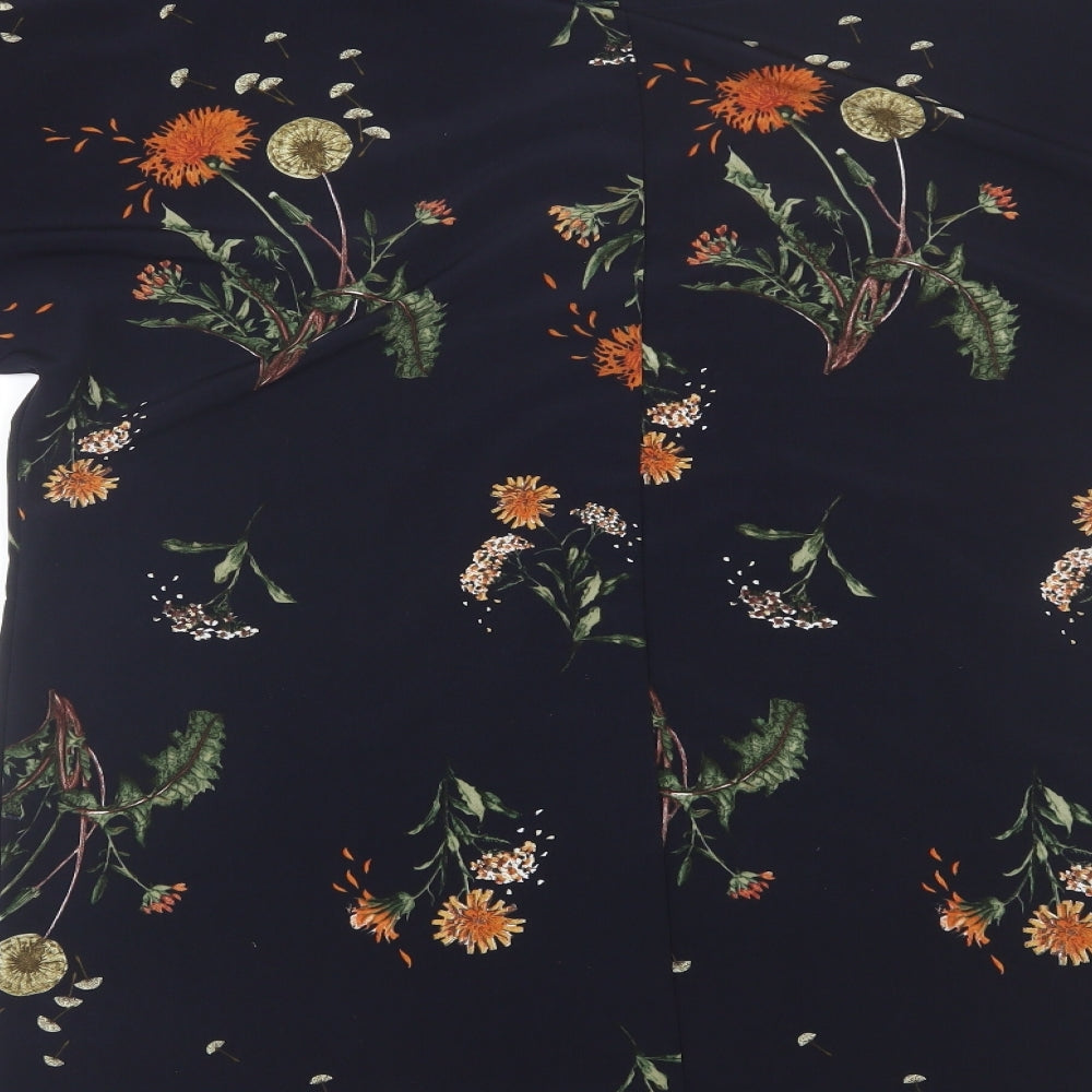 George Womens Black Floral  T-Shirt Dress  Size 14