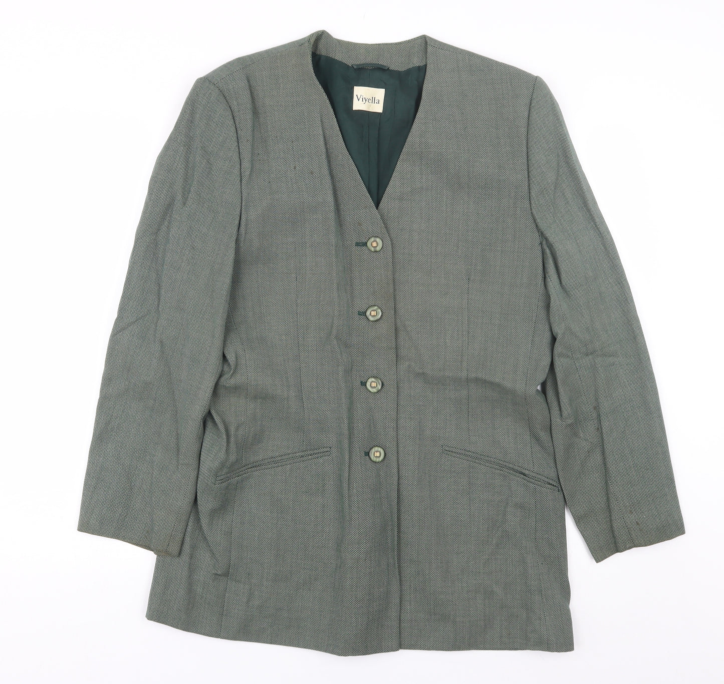 Vityella Womens Green Polka Dot  Jacket Suit Size 14