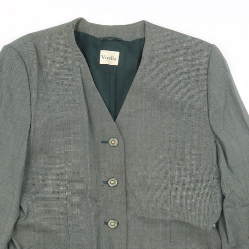 Vityella Womens Green Polka Dot  Jacket Suit Size 14