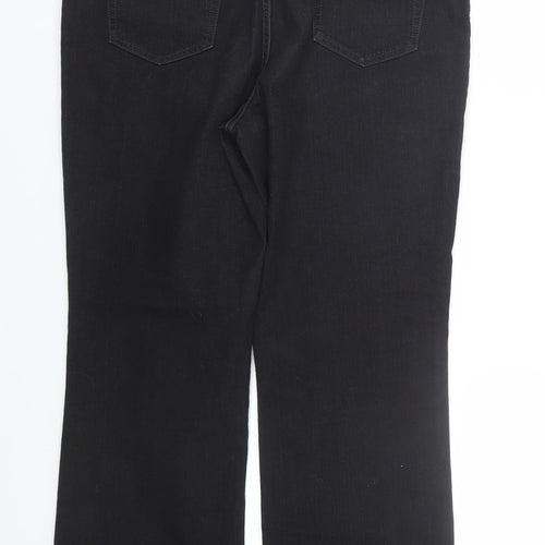 M&S Womens Black  Denim Straight Jeans Size 16 L27 in