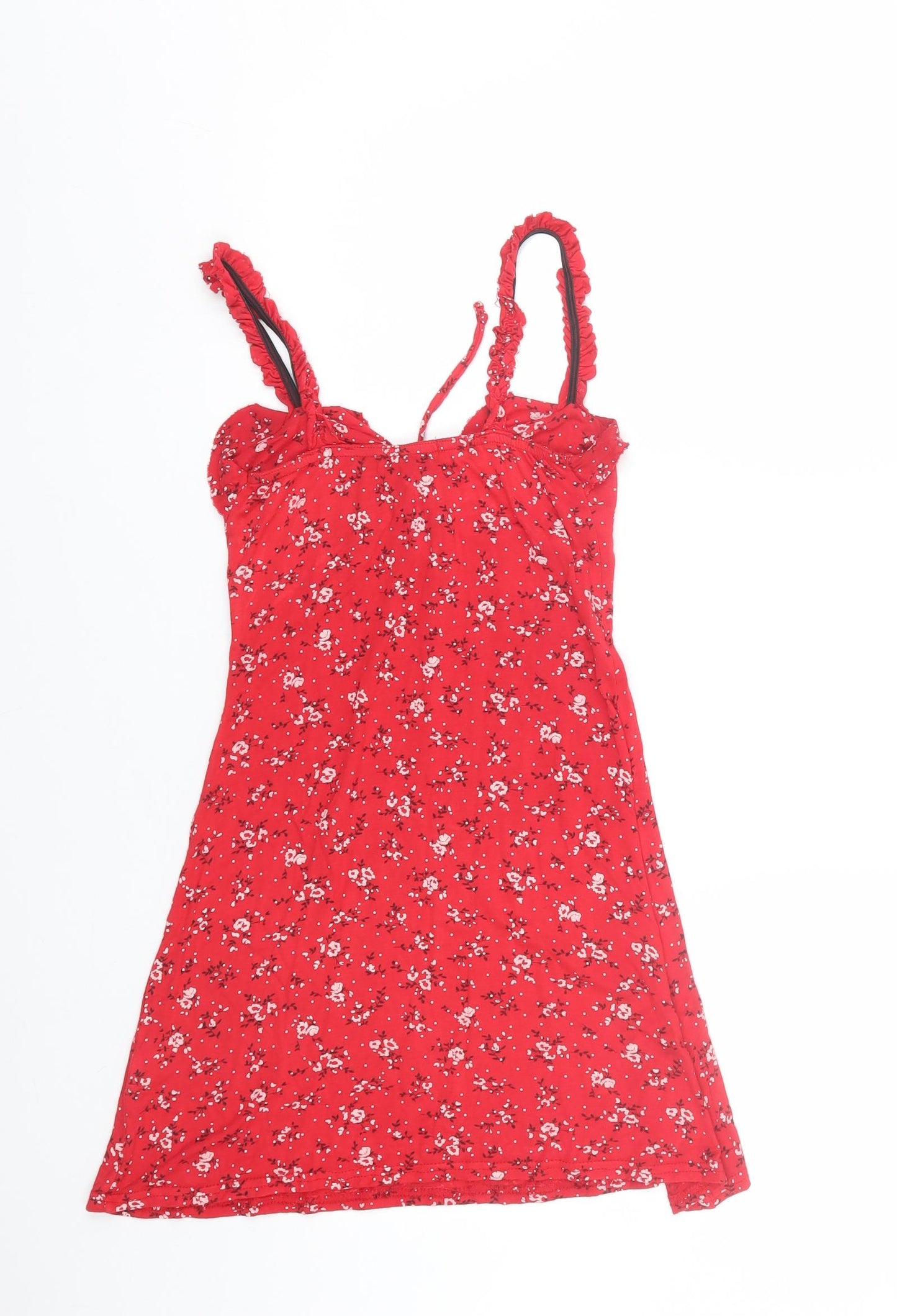 PRETTYLITTLETHING Womens Red Floral  Basic Tank Size 8