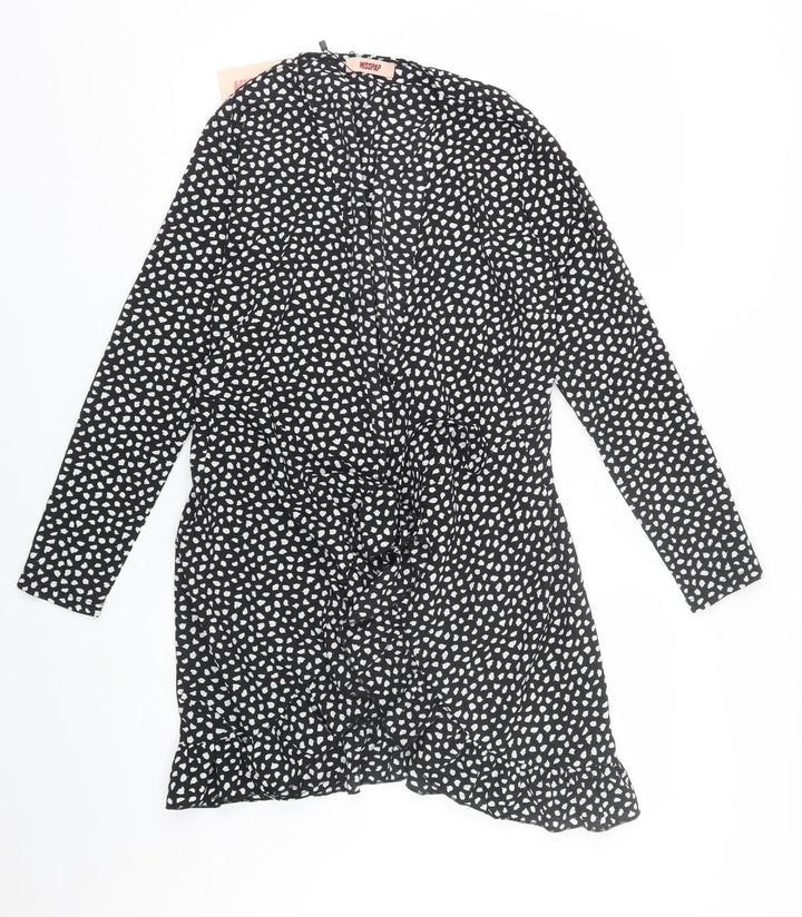 Misspap Womens Black Polka Dot Kimono Blouse Size 8