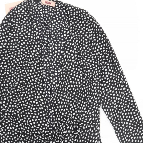 Misspap Womens Black Polka Dot  Kimono Blouse Size 8