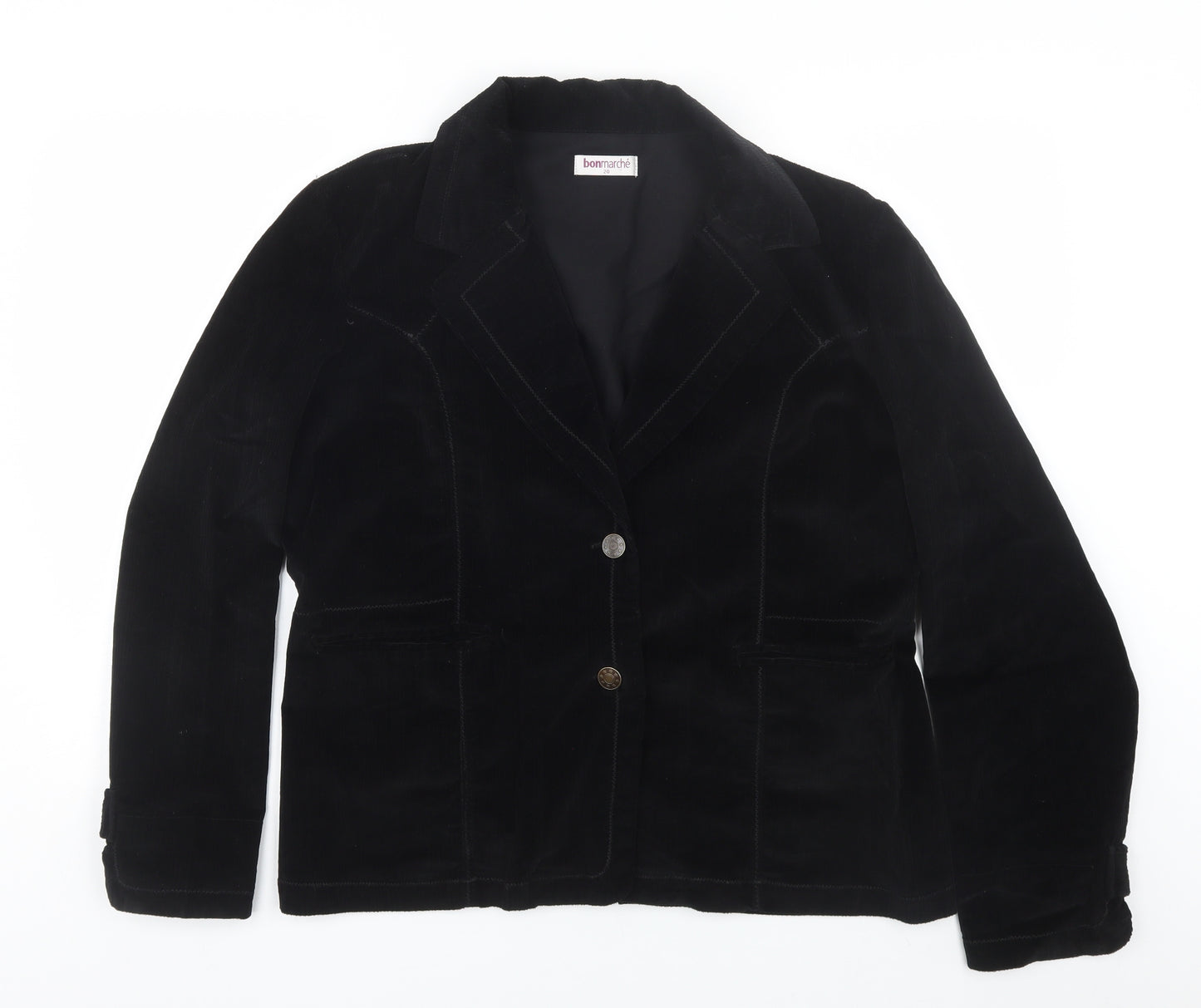 Bonmarche Womens Black  Corduroy Jacket Suit Size 20