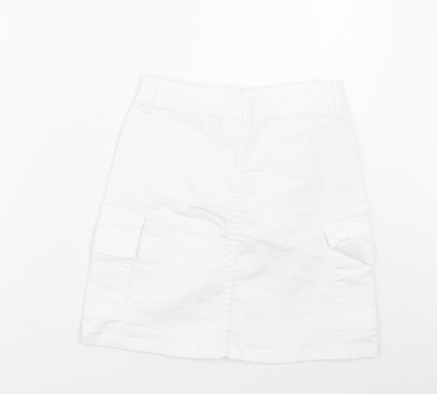 Pink Vanilla Womens White  Denim Mini Skirt Size 8