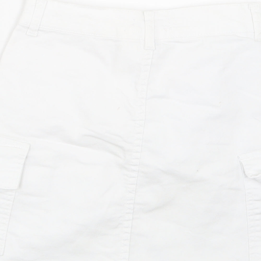Pink Vanilla Womens White  Denim Mini Skirt Size 8