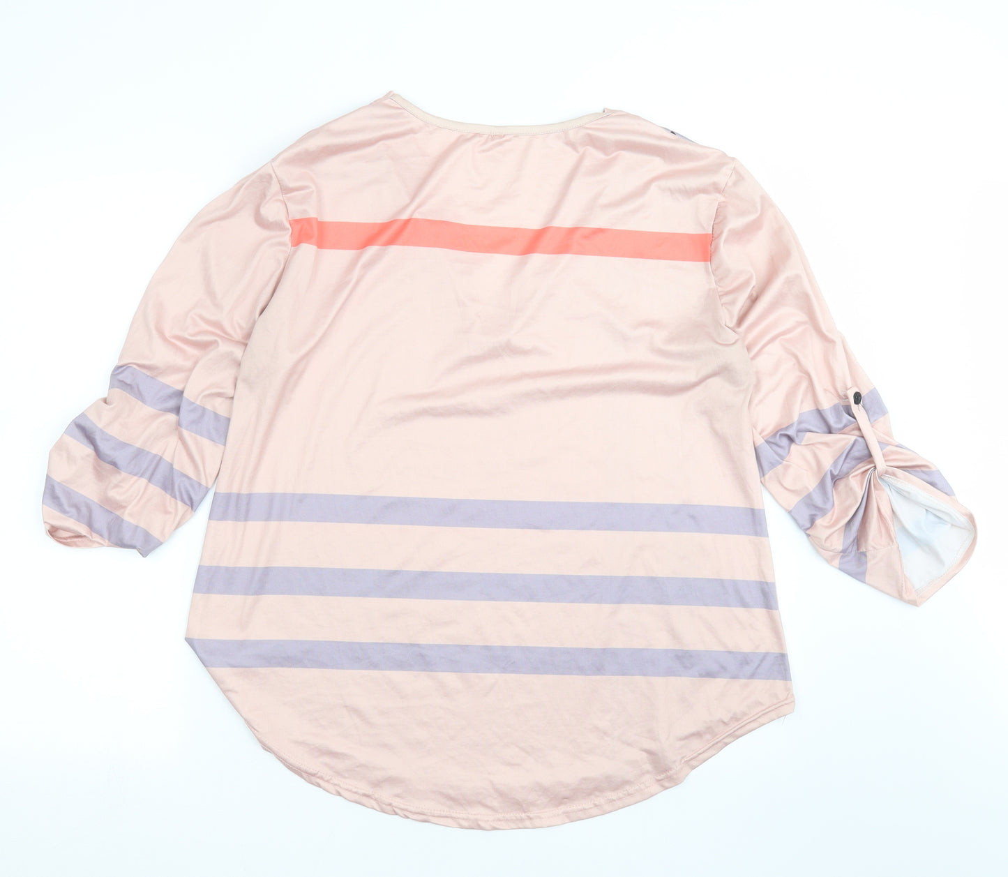Preworn Womens Pink Geometric  Basic T-Shirt Size 2XL
