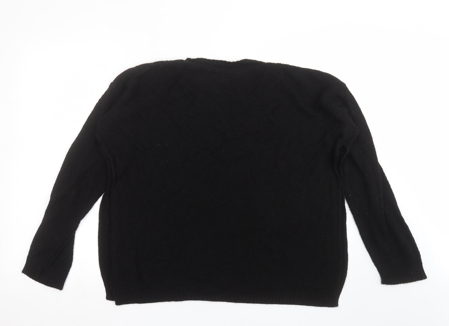 Boohoo Womens Black  Knit Pullover Jumper Size 18  - open sides