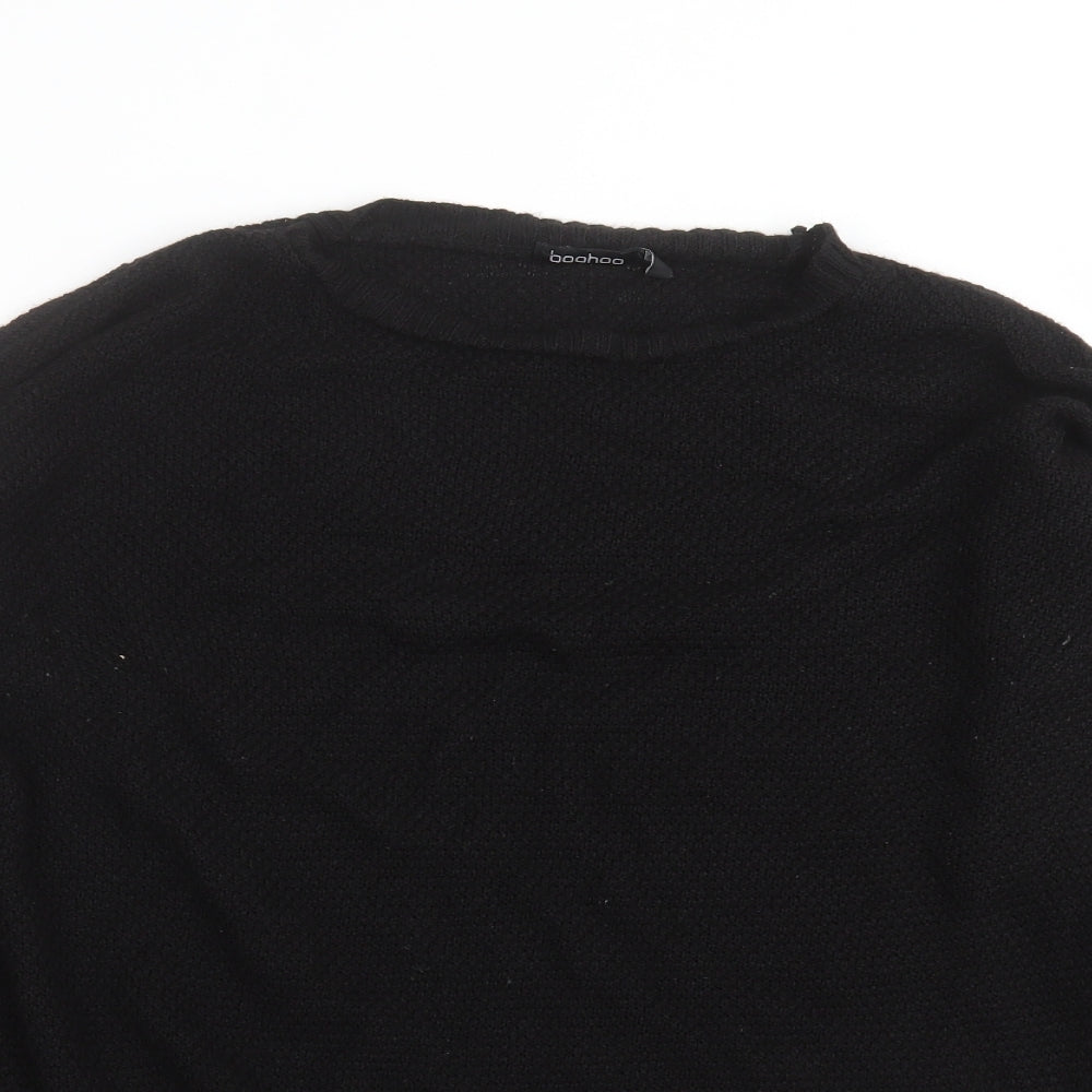 Boohoo Womens Black  Knit Pullover Jumper Size 18  - open sides