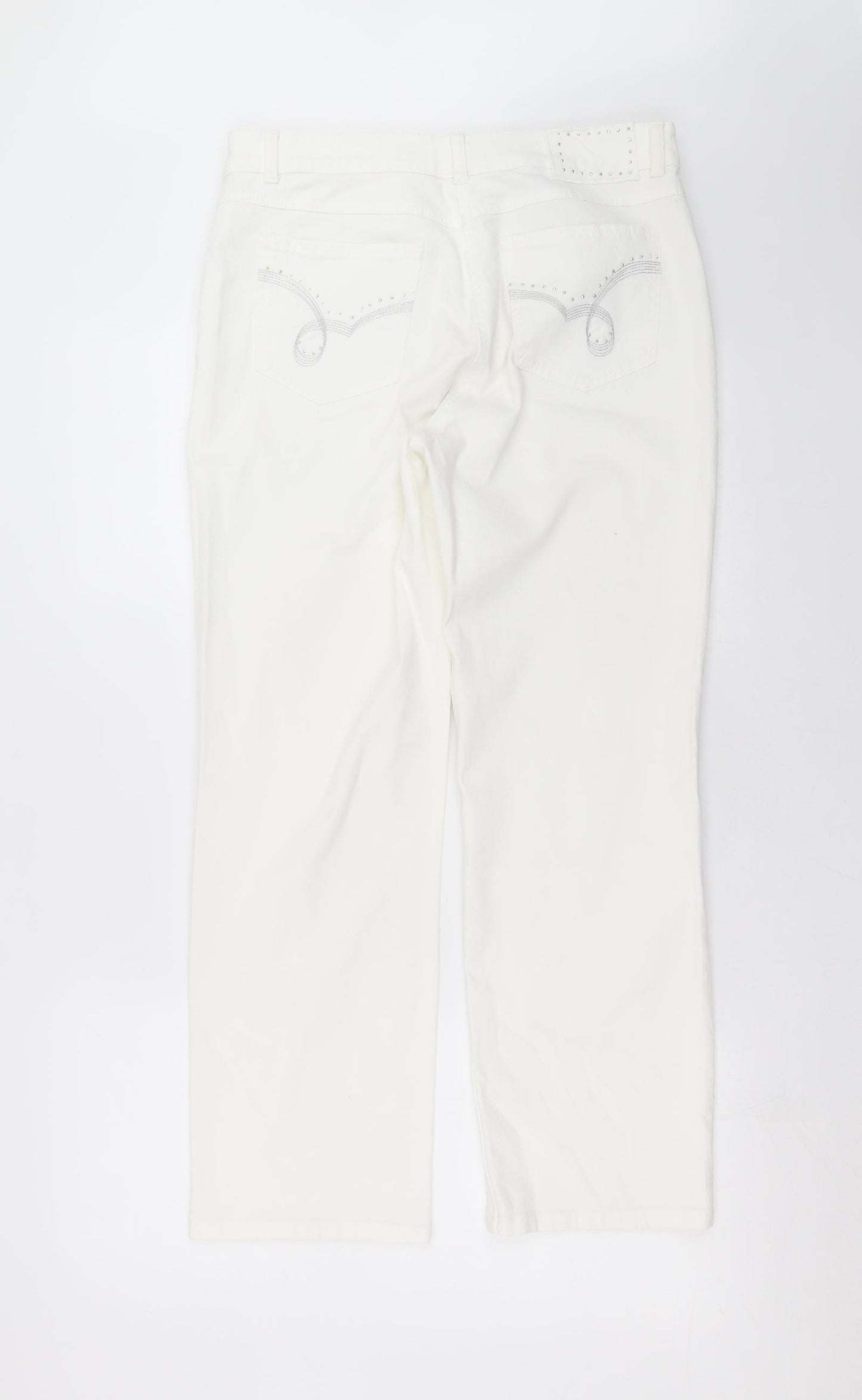 Steilmann Womens White  Denim Straight Jeans Size 14 L27 in