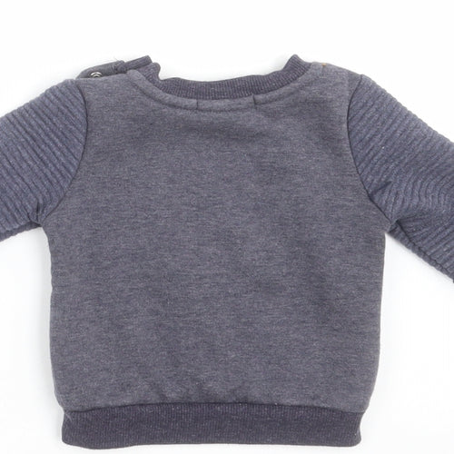Primark Boys Blue   Pullover Jumper Size 3-6 Months  - dinosaur, car