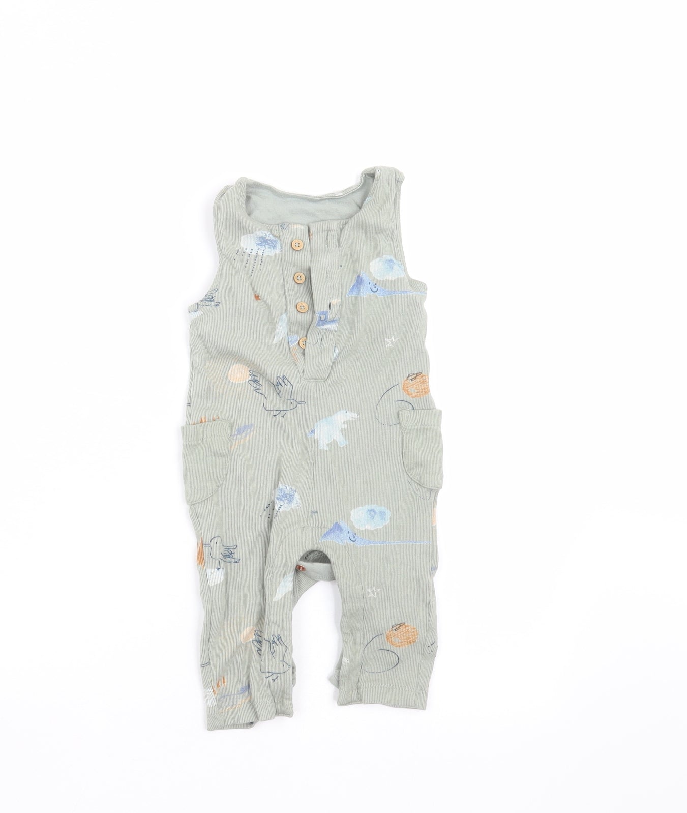 Marks and Spencer Baby Green   Romper One-Piece Size 3-6 Months  - animals