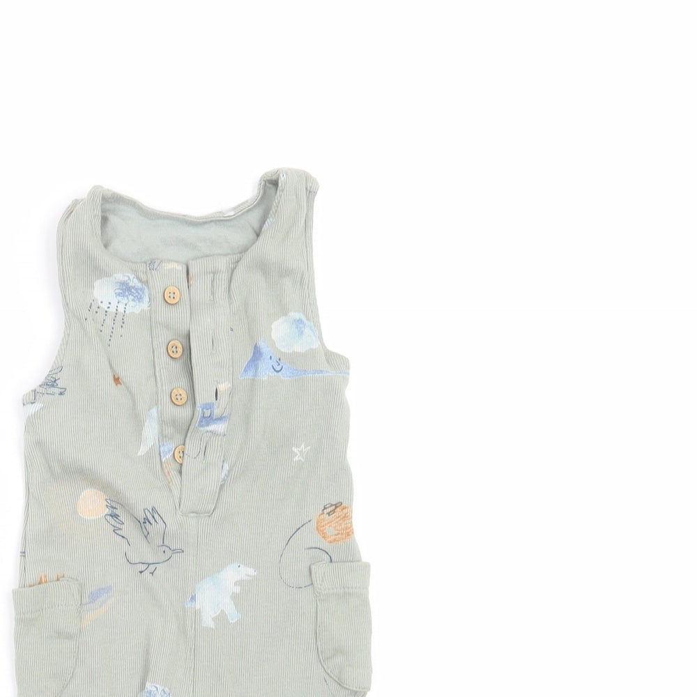 Marks and Spencer Baby Green   Romper One-Piece Size 3-6 Months  - animals