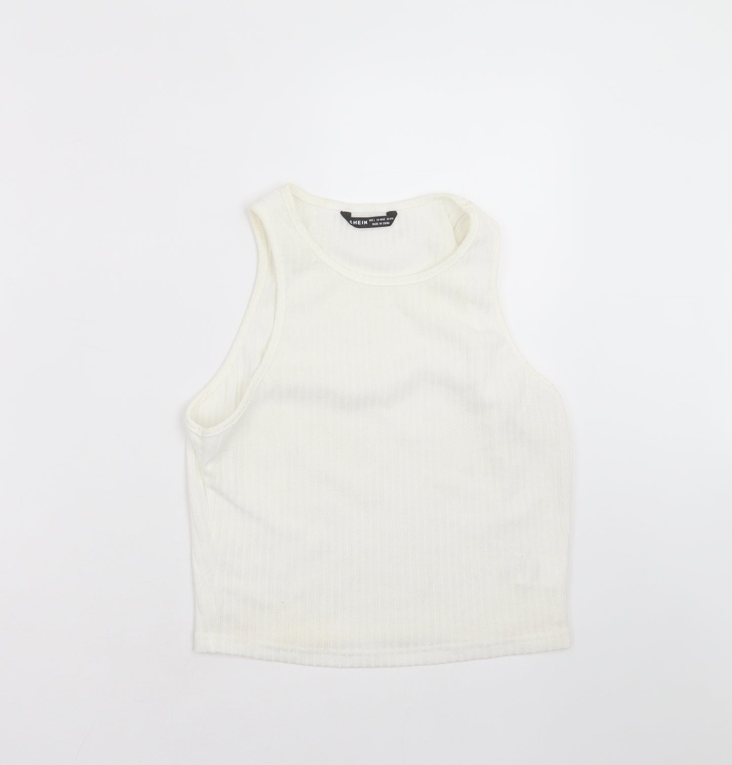 SheIn Womens Ivory Striped Knit Pullover Jumper Size L