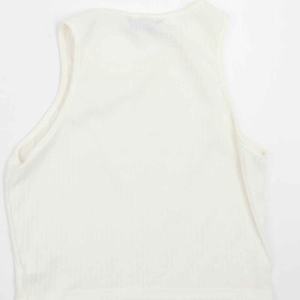 SheIn Womens Ivory Striped Knit Pullover Jumper Size L