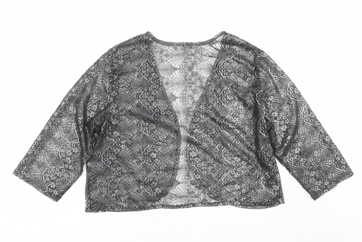 BHS Womens Grey Floral  Shrug Jumper Size 20  - sheer