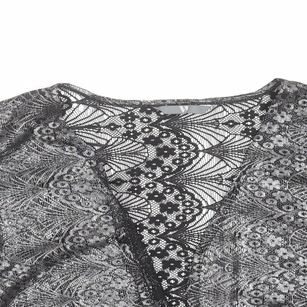 BHS Womens Grey Floral  Shrug Jumper Size 20  - sheer