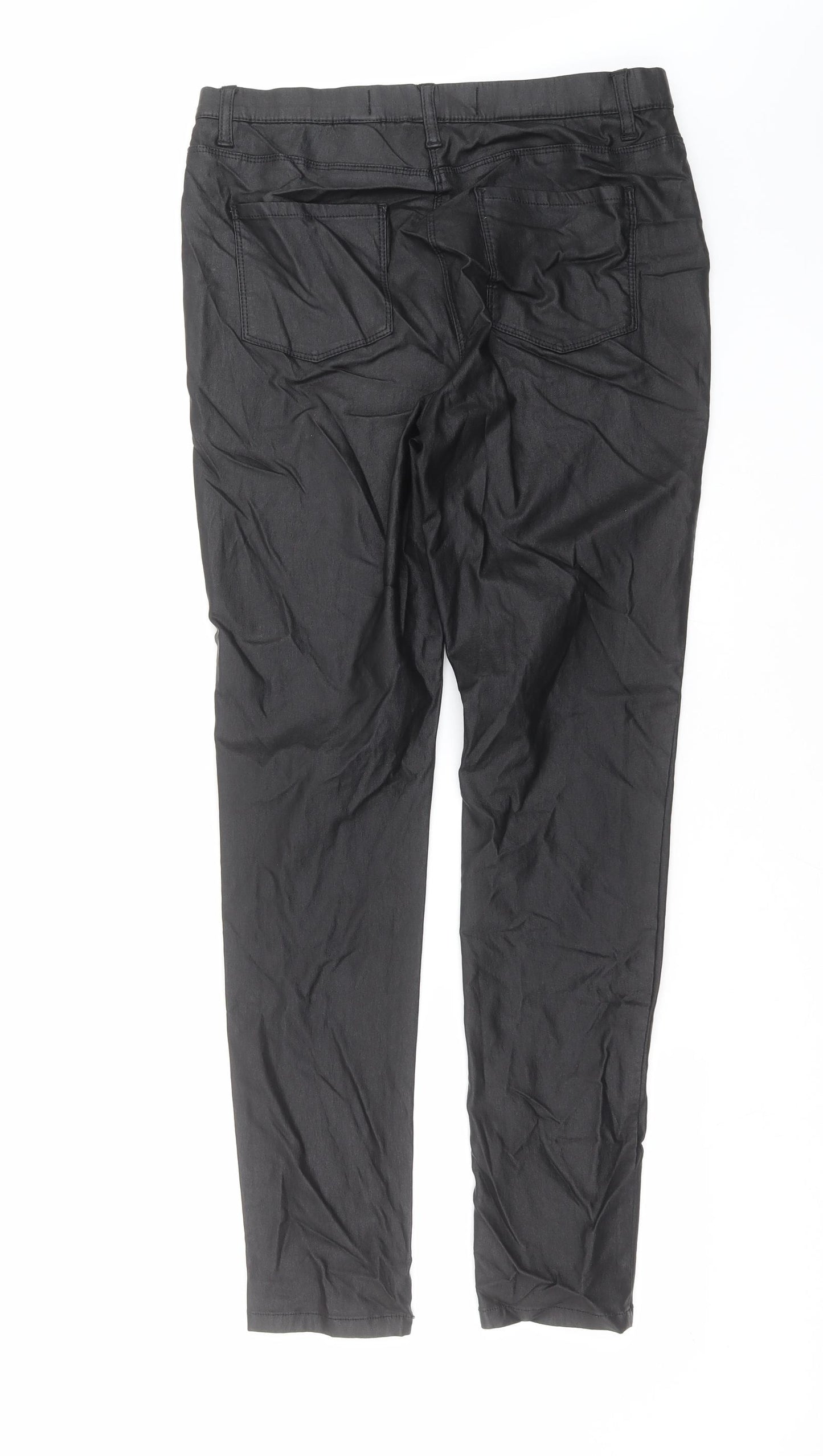 NEXT Womens Black   Jegging Jeans Size 14 L29 in - Wet look