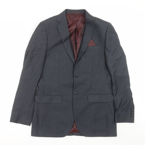 George Mens Blue Striped  Jacket Suit Jacket Size 36
